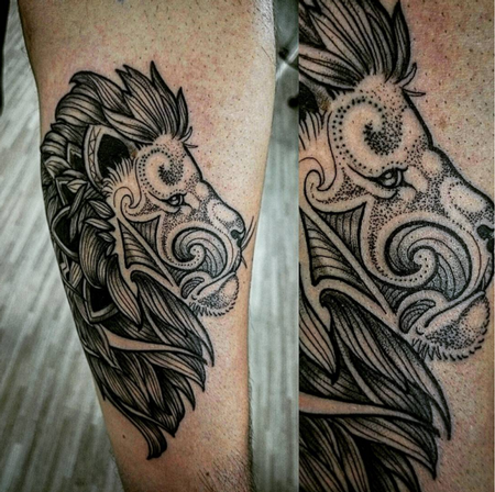 Tattoos - Dotwork Lion - 114476